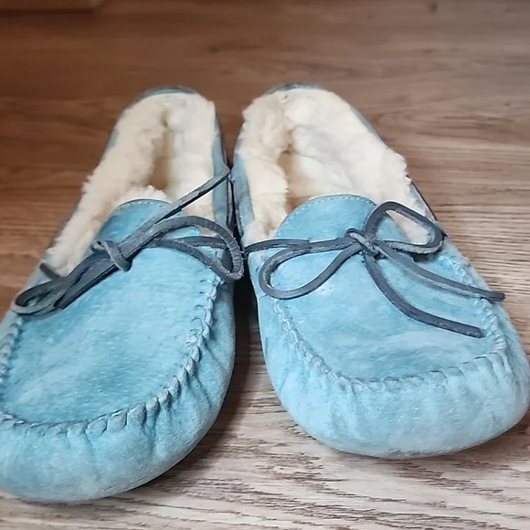 Ugg Dakota Atlantic Slippers Australia Womens Loafer  Aqua Teal Moccasin - Picture 2 of 16